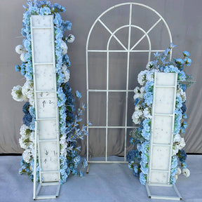 Roseytime Blue Flower Pillars Set with Frame #RTP042