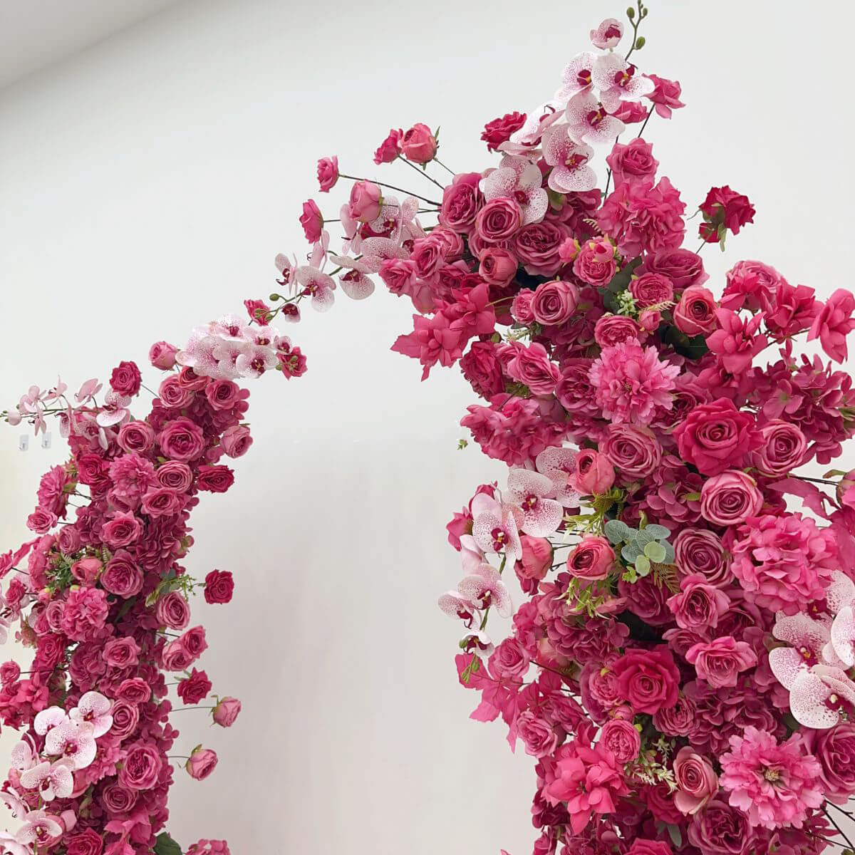 RoseyTime Hot Pink Floral Pillars Arch with Frame #RTP025