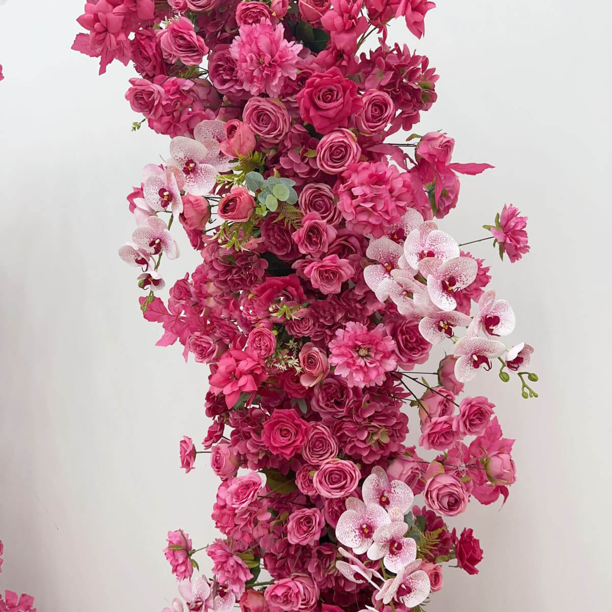 RoseyTime Hot Pink Floral Pillars Arch with Frame #RTP025