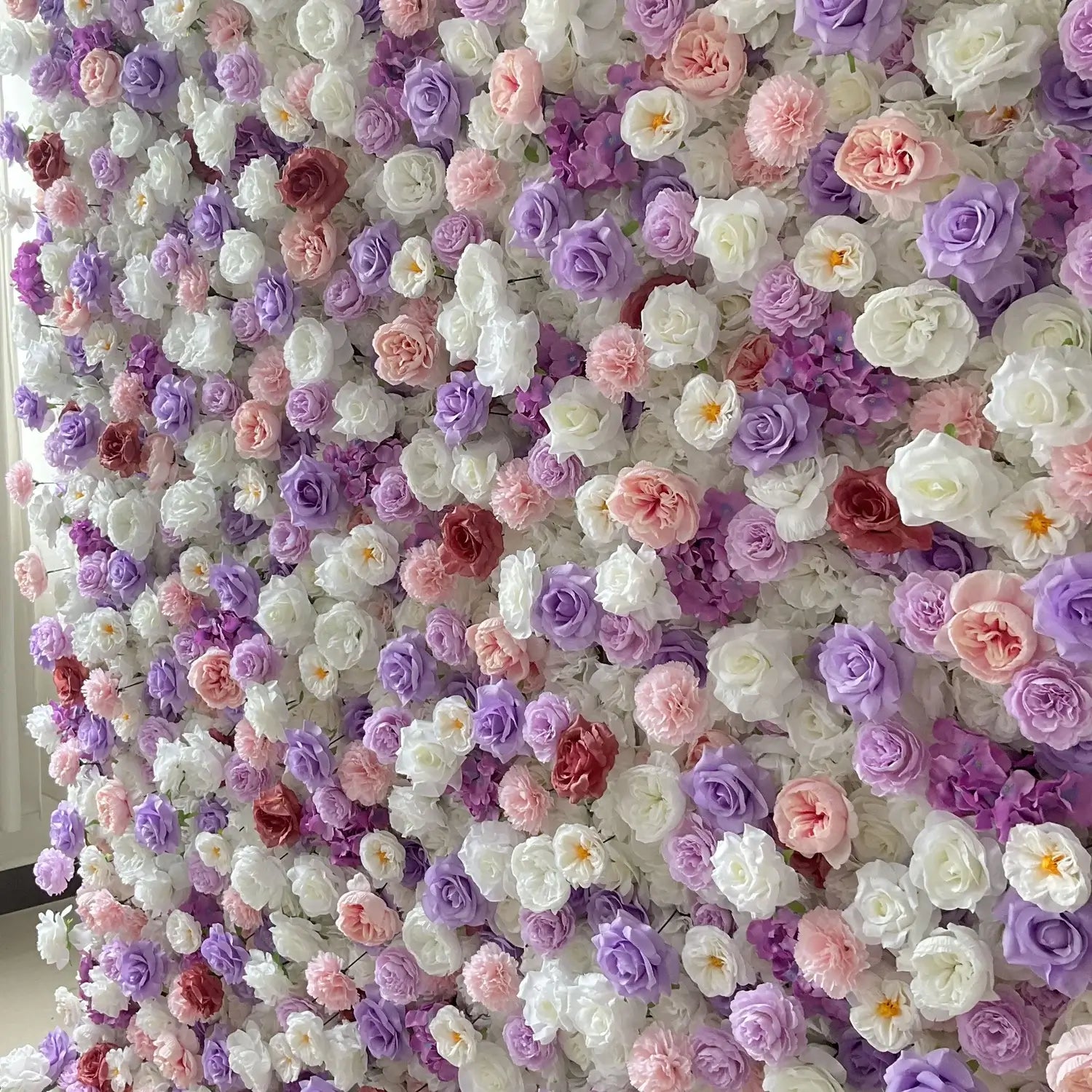 Roseytime 5D Purple&White Flower Wall Roll Up Fabric Back #RTW140