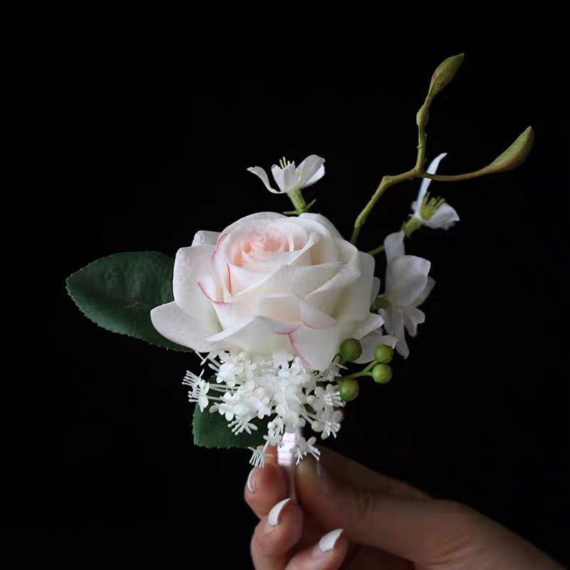 Roseytime Light Pink Boutonniere for Wedding RTBN017