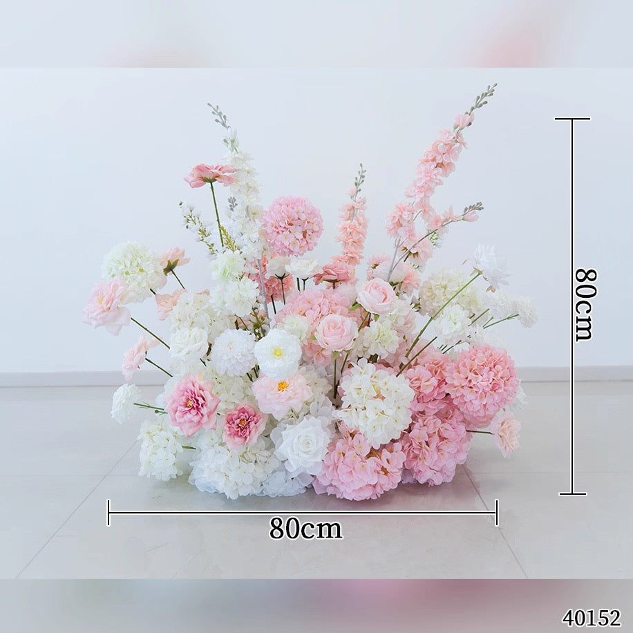 Roseytime White&Pink Flower Pillars Arch with Frame #RTP108