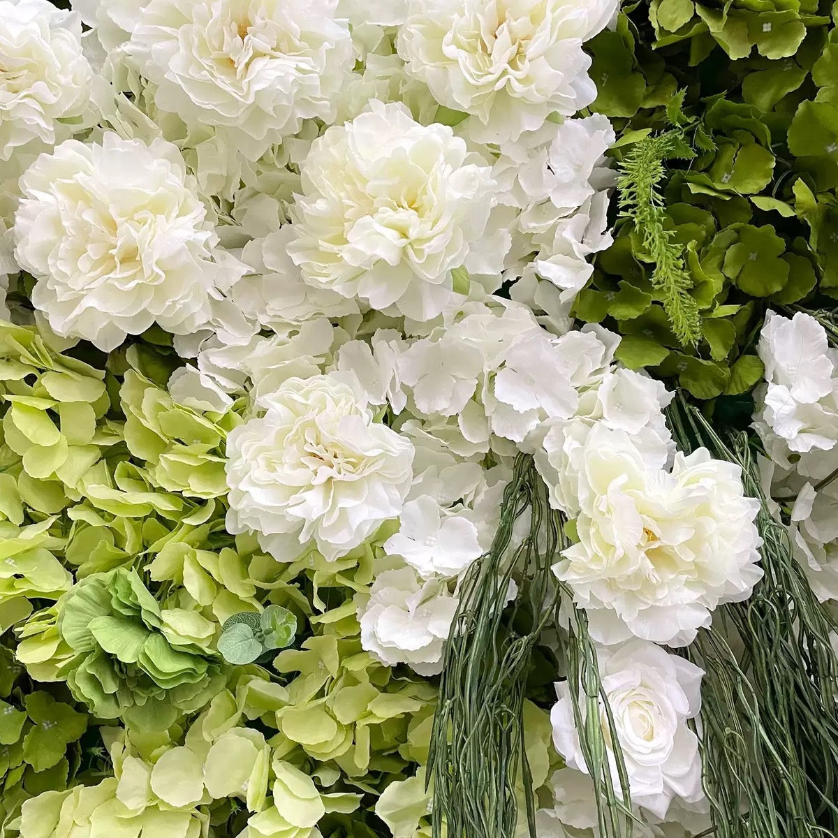 Roseytime 5D White&Green Flower Wall Roll Up Fabric Back #RTW361
