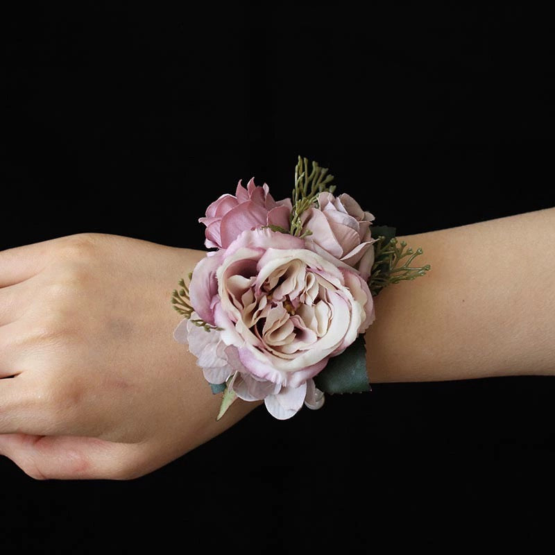 Roseytime Purple Wrist Corsage for Wedding RTWC001