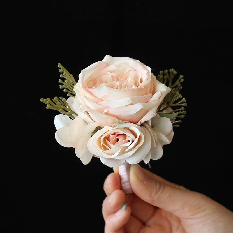 Roseytime Light Pink Boutonniere for Wedding RTBN027