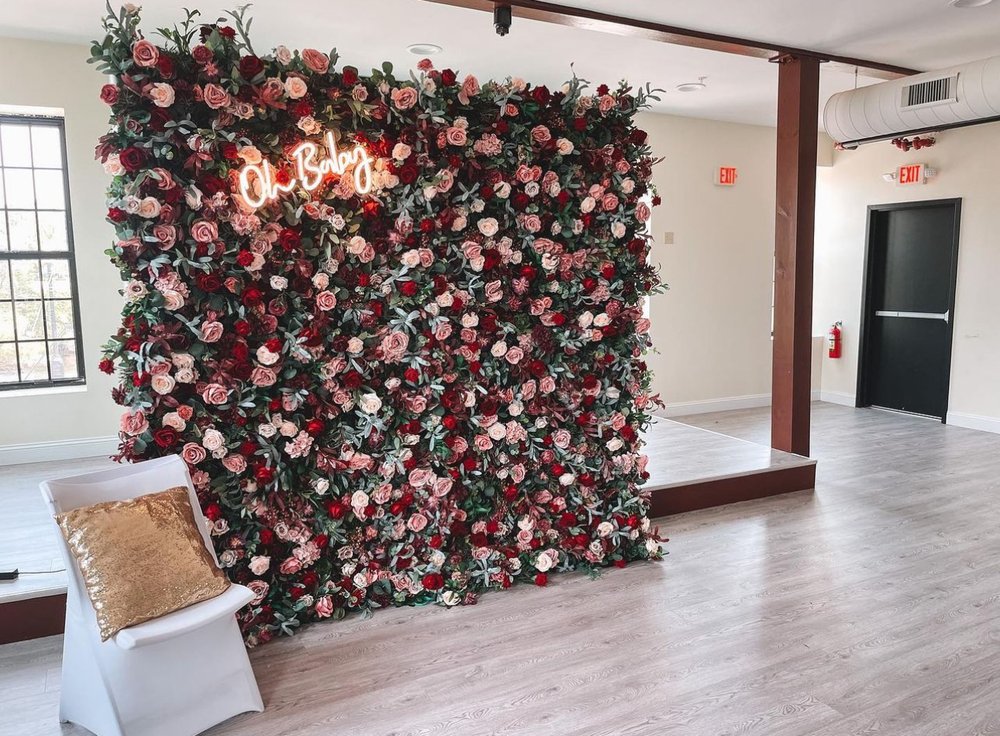 Roseytime 5D Burgundy  Flower Wall Roll Up Fabric Back #RTW325