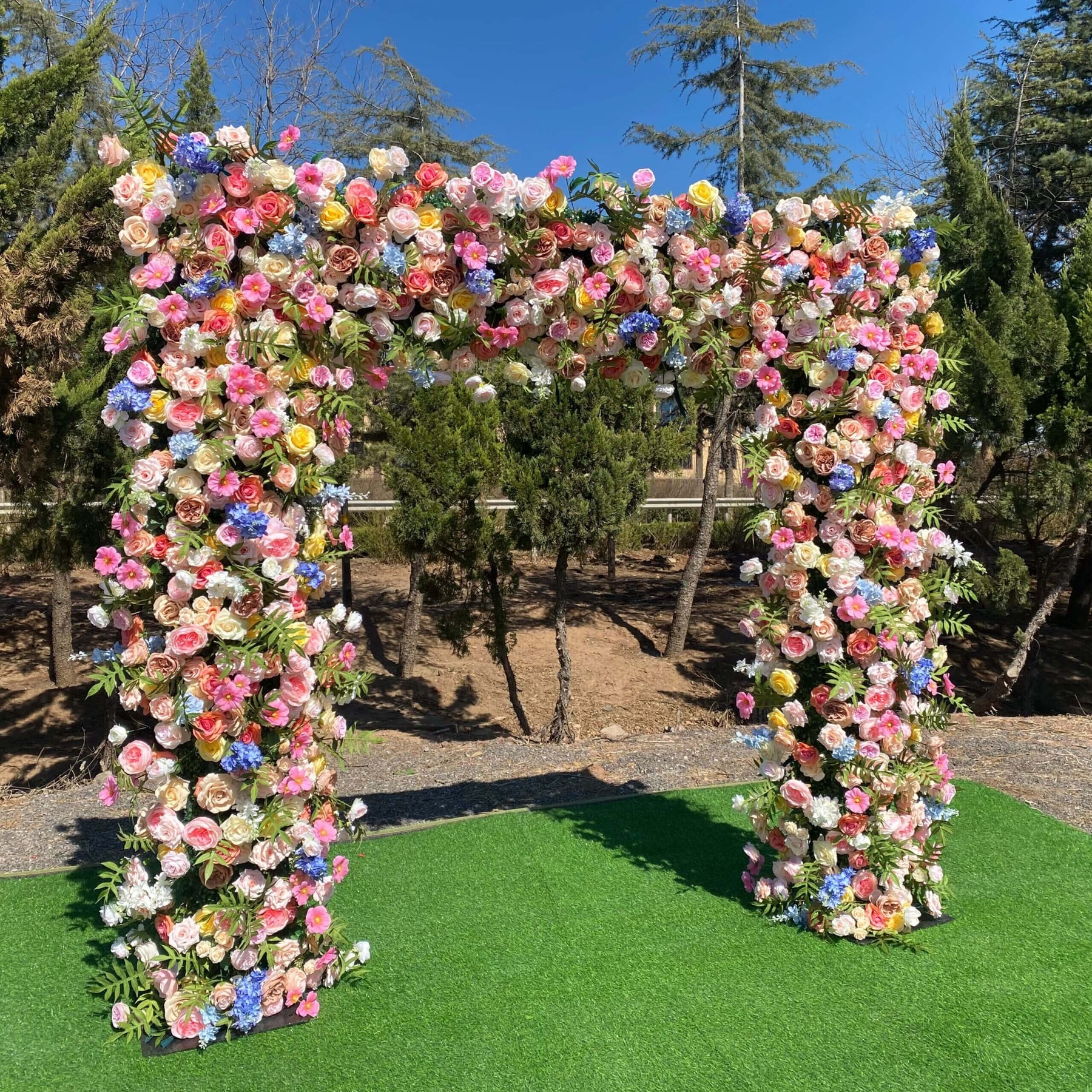 Roseytime Colorful Square Flower Arch Fabric Back Roll Up #RTA032