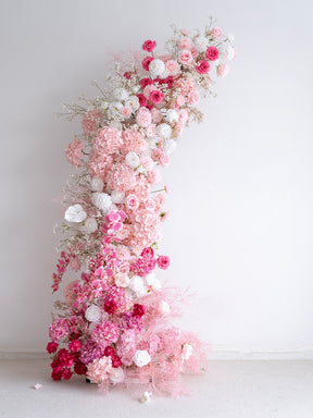 Roseytime Pink Flower Pillars Arch with Frame #RTP001