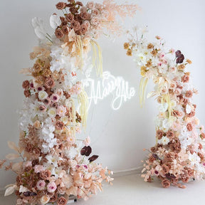 Roseytime Brown Flower Pillars Arch with Frame #RTP004