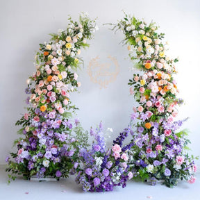 Roseytime Spring Color Flower Pillars Arch with Frame #RTP005