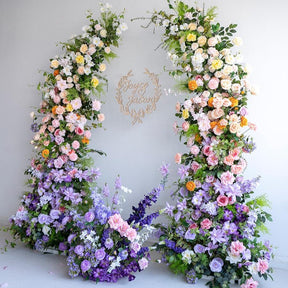 Roseytime Spring Color Flower Pillars Arch with Frame #RTP005