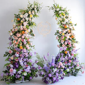 Roseytime Spring Color Flower Pillars Arch with Frame #RTP005