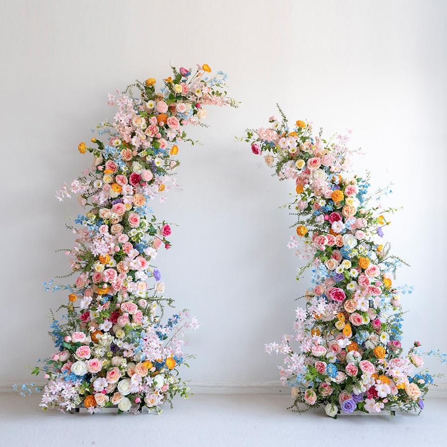 Roseytime Colorful Flower Pillars Arch with Frame #RTP006