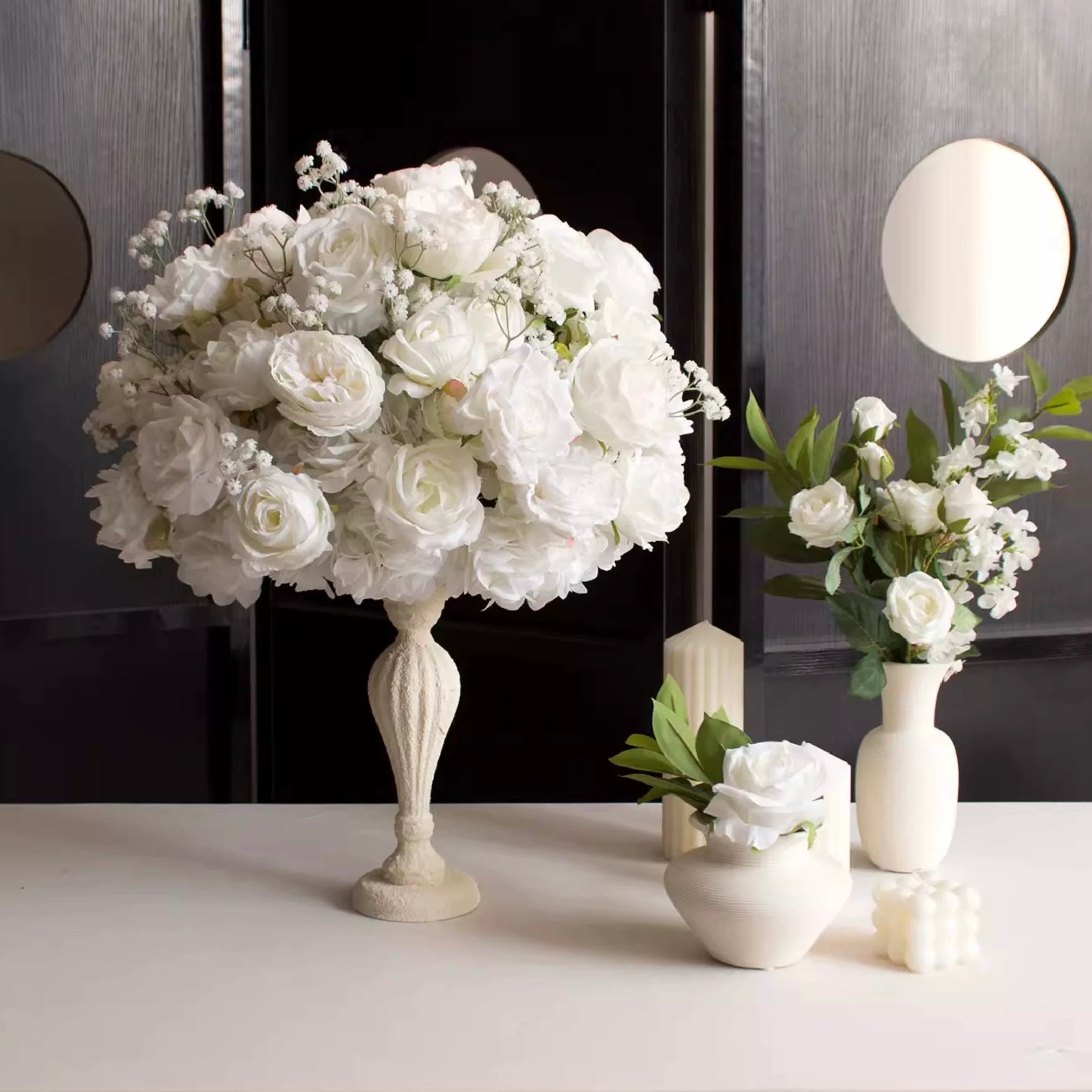 Roseytime White Flower Ball #RTB103