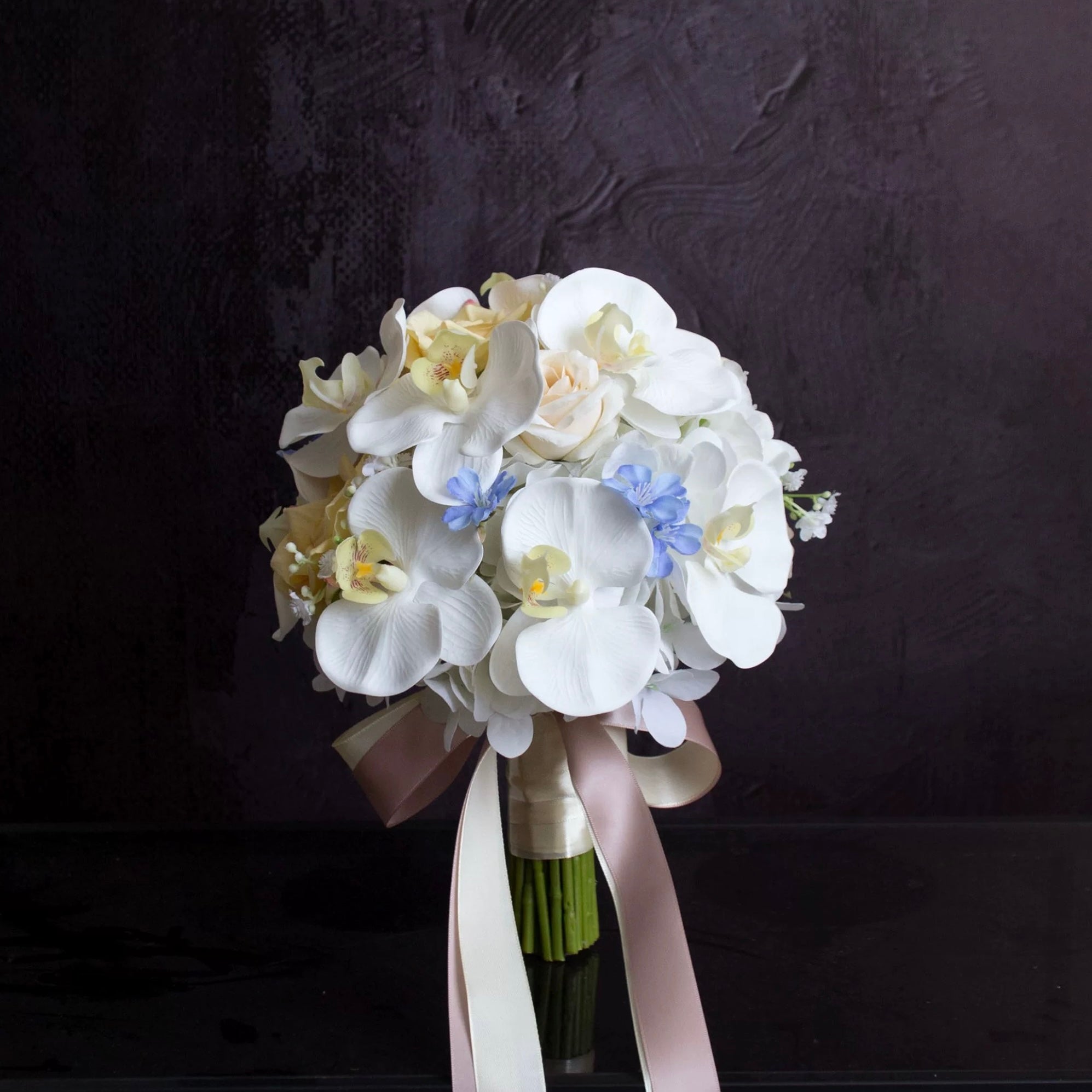 Roseytime Bride/Bridesmaid Bouquet in Blue&Yellow Flowers #RTBQ045