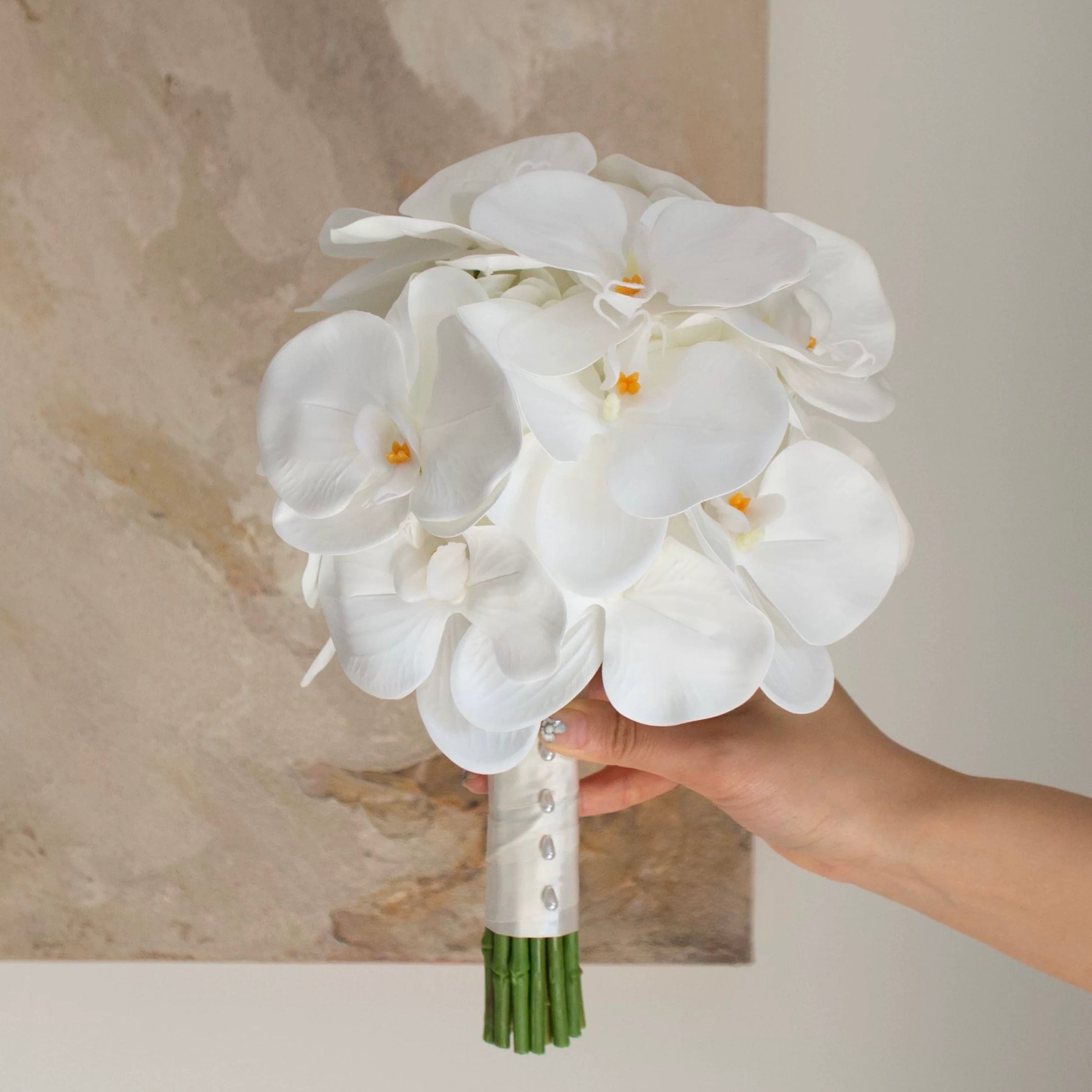 Roseytime Bride/Bridesmaid Bouquet in White Artificial Flowers #RTBQ042