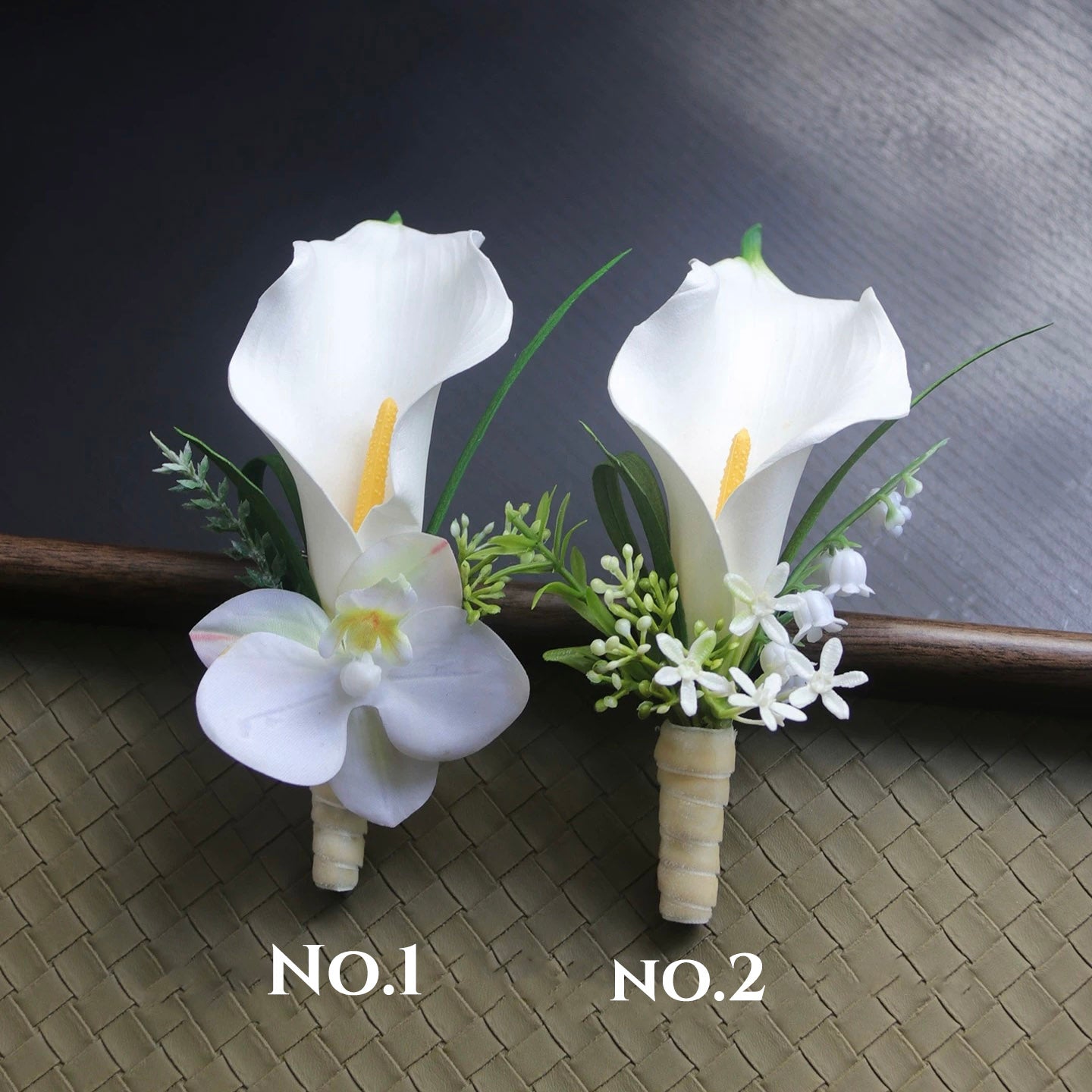 Roseytime White&Green Flower Boutonniere for Wedding RTBN061