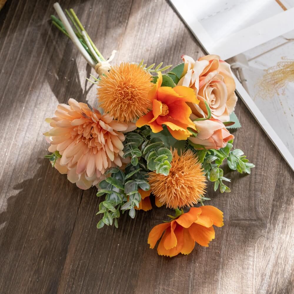 Roseytime Orange Loose Flower Set Centerpiece Flower Bouquet #LS004