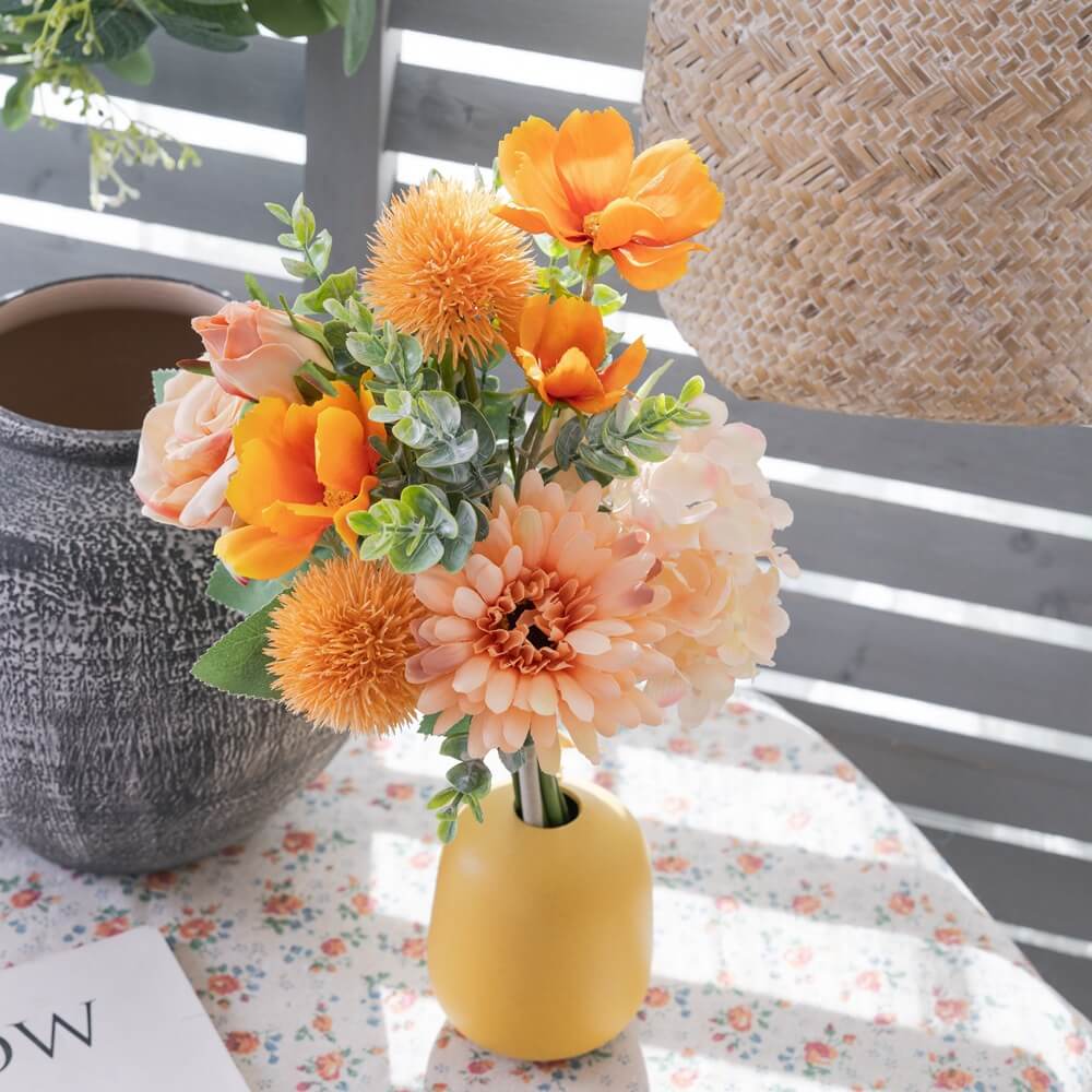 Roseytime Orange Loose Flower Set Centerpiece Flower Bouquet #LS004