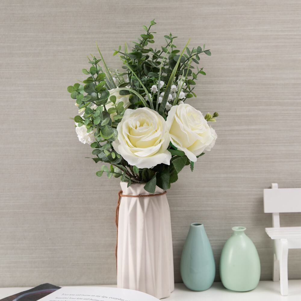 Roseytime White Loose Flower Set Centerpiece Flower Bouquet #LS005