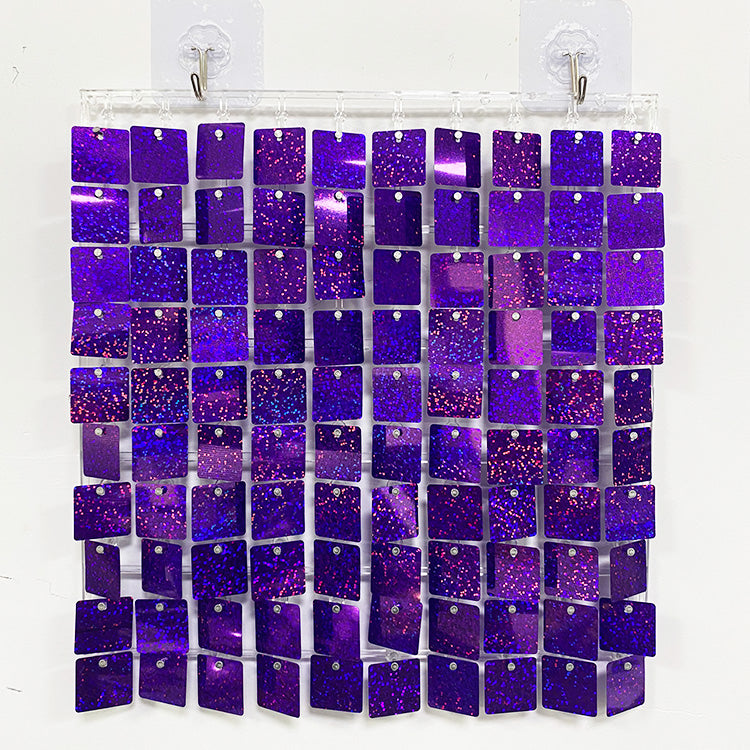 Roseytime Laser Purple Shimmer Wall Backdrop