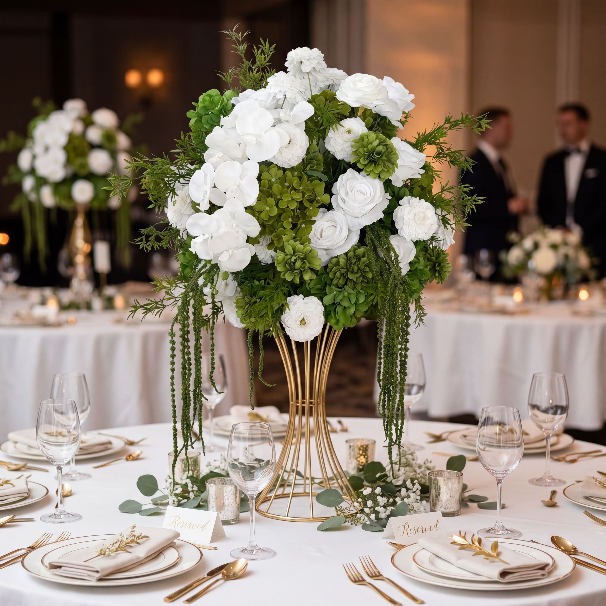 Roseytime Liora Verde White&Green Flower Ball Centerpieces #RTB114
