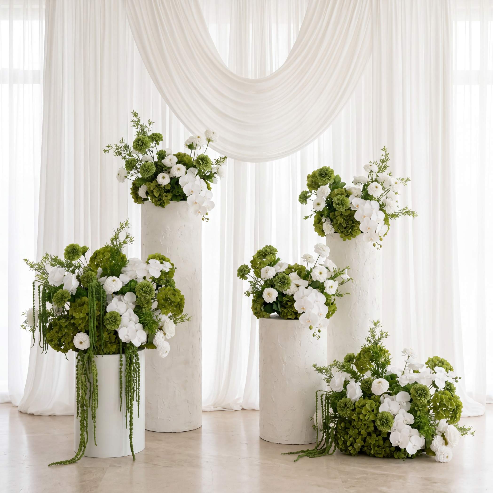Roseytime Liora Verde Floor Flower Wedding Aisle Arrangement #RTF014