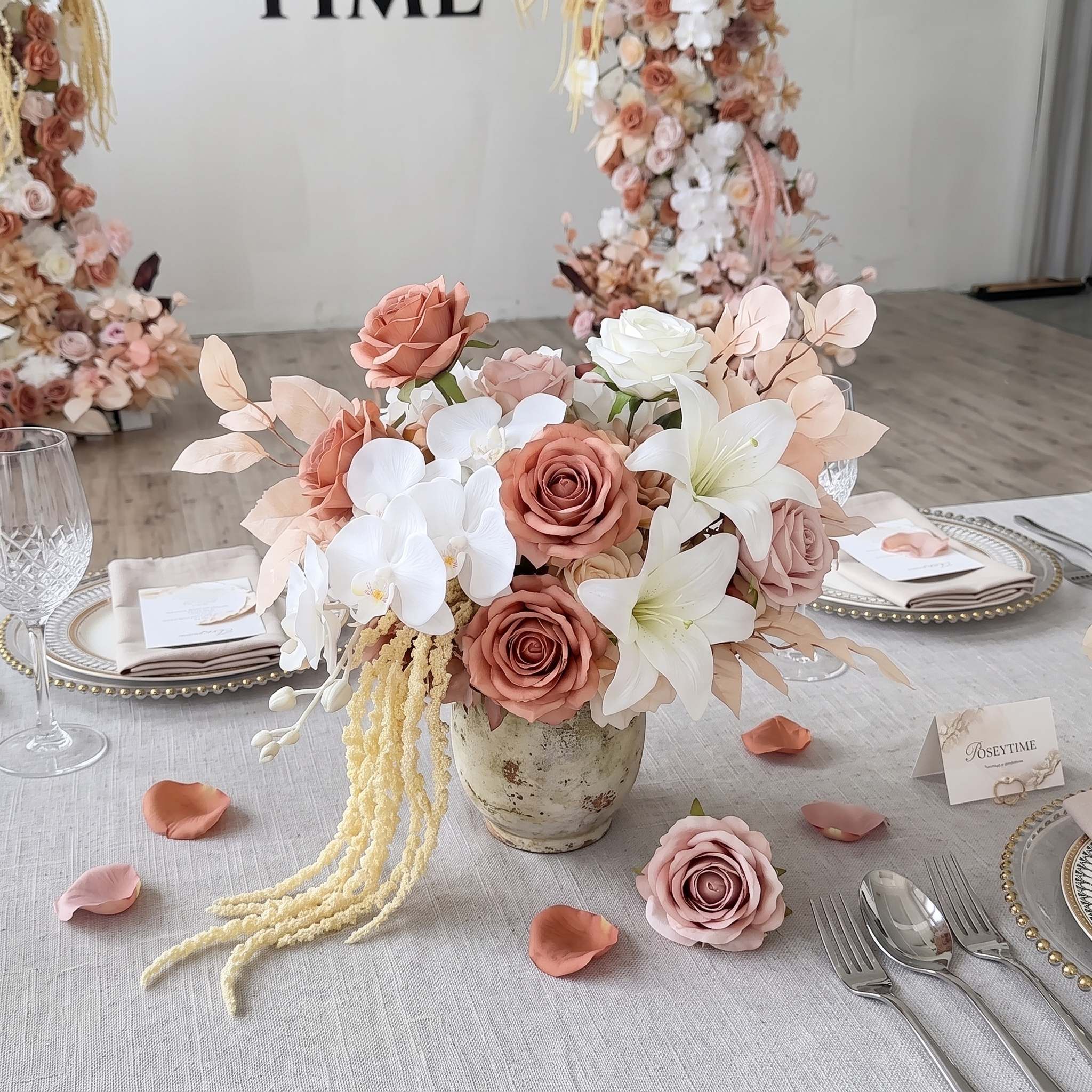 Roseytime Mocha Cedar Small Table Flower Arrangement #RTT012
