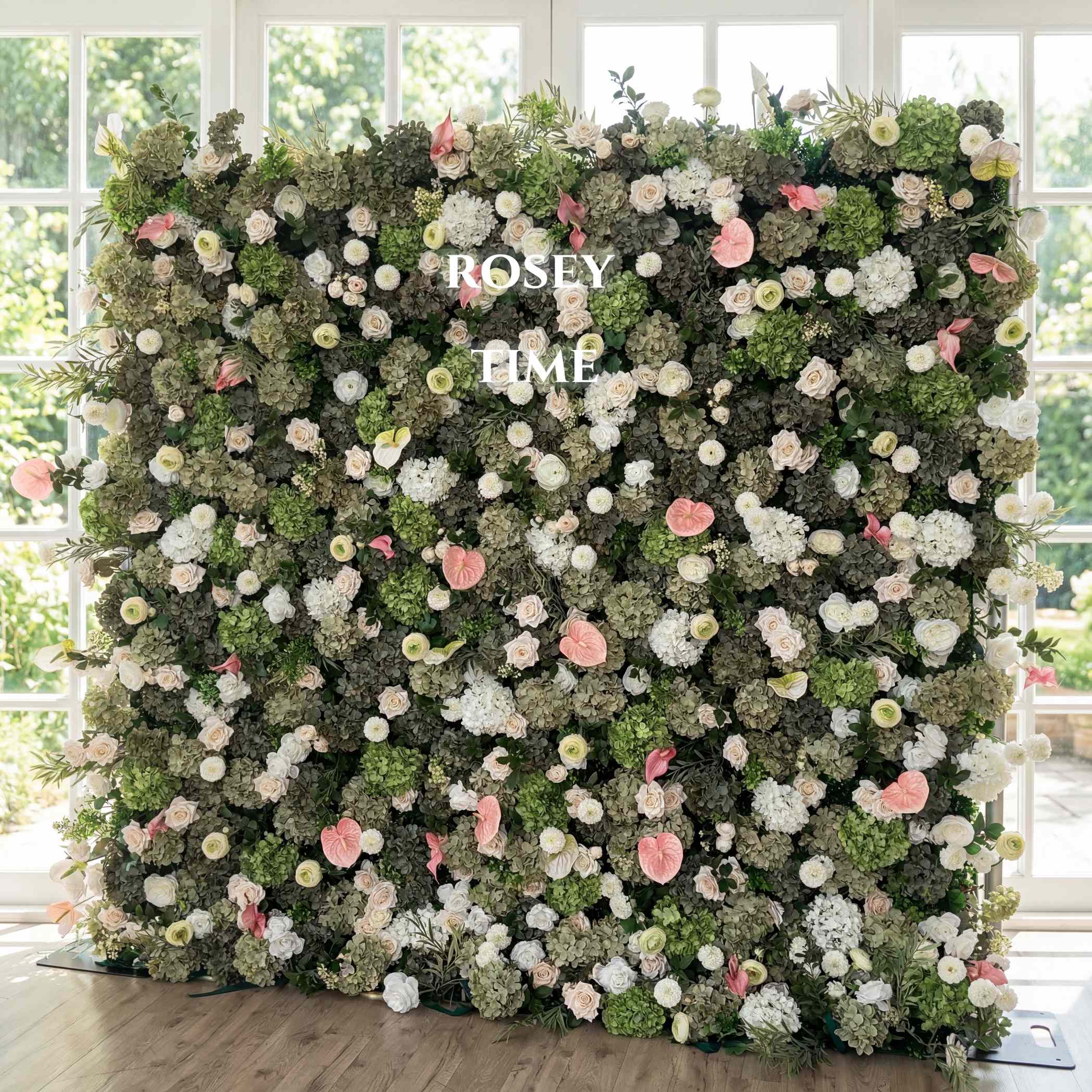 Roseytime 5D Moss Petal Flower Wall Roll Up Fabric Back #RTW384