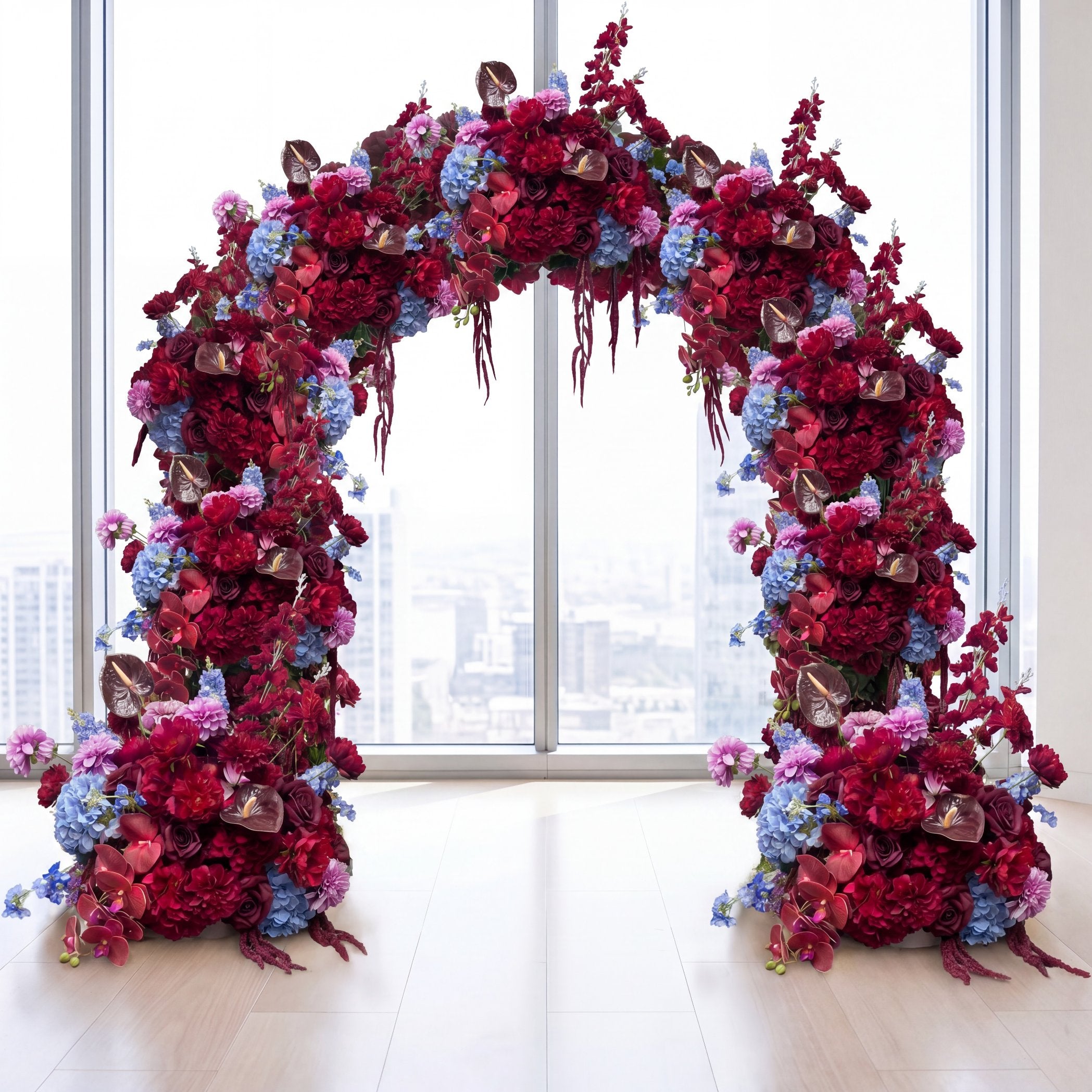 RoseyTime Nocturne Petals Flower Arch n-shape Round Arch #RTA486