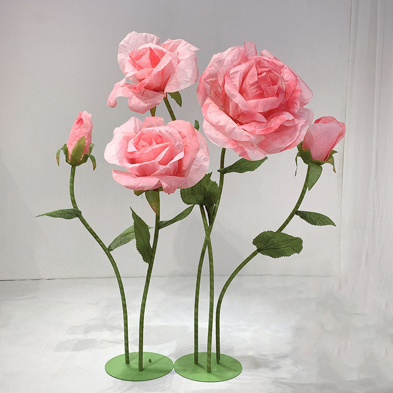 Roseytime Giant Paper Roses Flower Set of 5