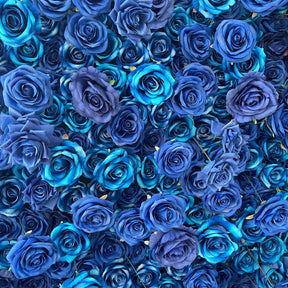 Roseytime 5D Artificial Flower Wall Rolling Up Blue Rose Hanging Flowers Wedding Backdrop Decor for Birthday Event Party