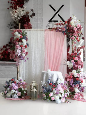 Roseytime Arch Flowers Decor Set With Drape For Wedding&Event