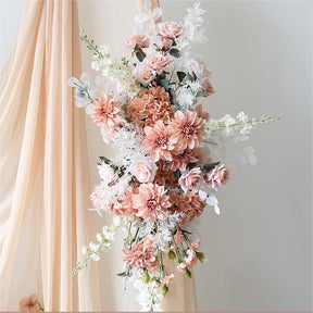 Roseytime Dusty Arch Flowers Decor Set With Drape For Wedding&Event