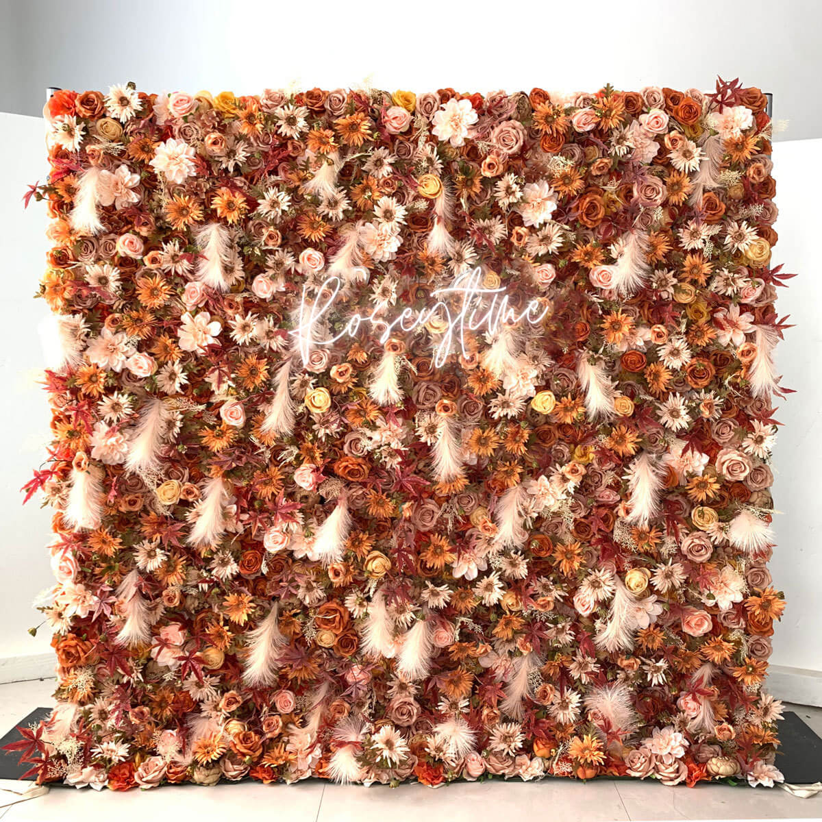 Roseytime 5D Brown Flower Wall Roll Up Fabric Back #RTW293