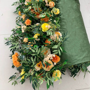 Roseytime 5D Green Artificial Flower Wall Roll Up Fabric Back #RTW280