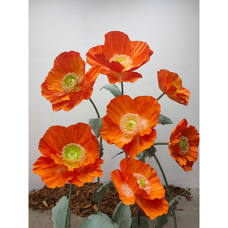 Roseytime Orange Giant Paper Flower Set of 3