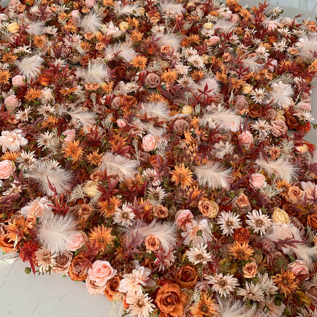 Roseytime 5D Brown Flower Wall Roll Up Fabric Back #RTW293