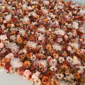 Roseytime 5D Brown Flower Wall Roll Up Fabric Back #RTW293