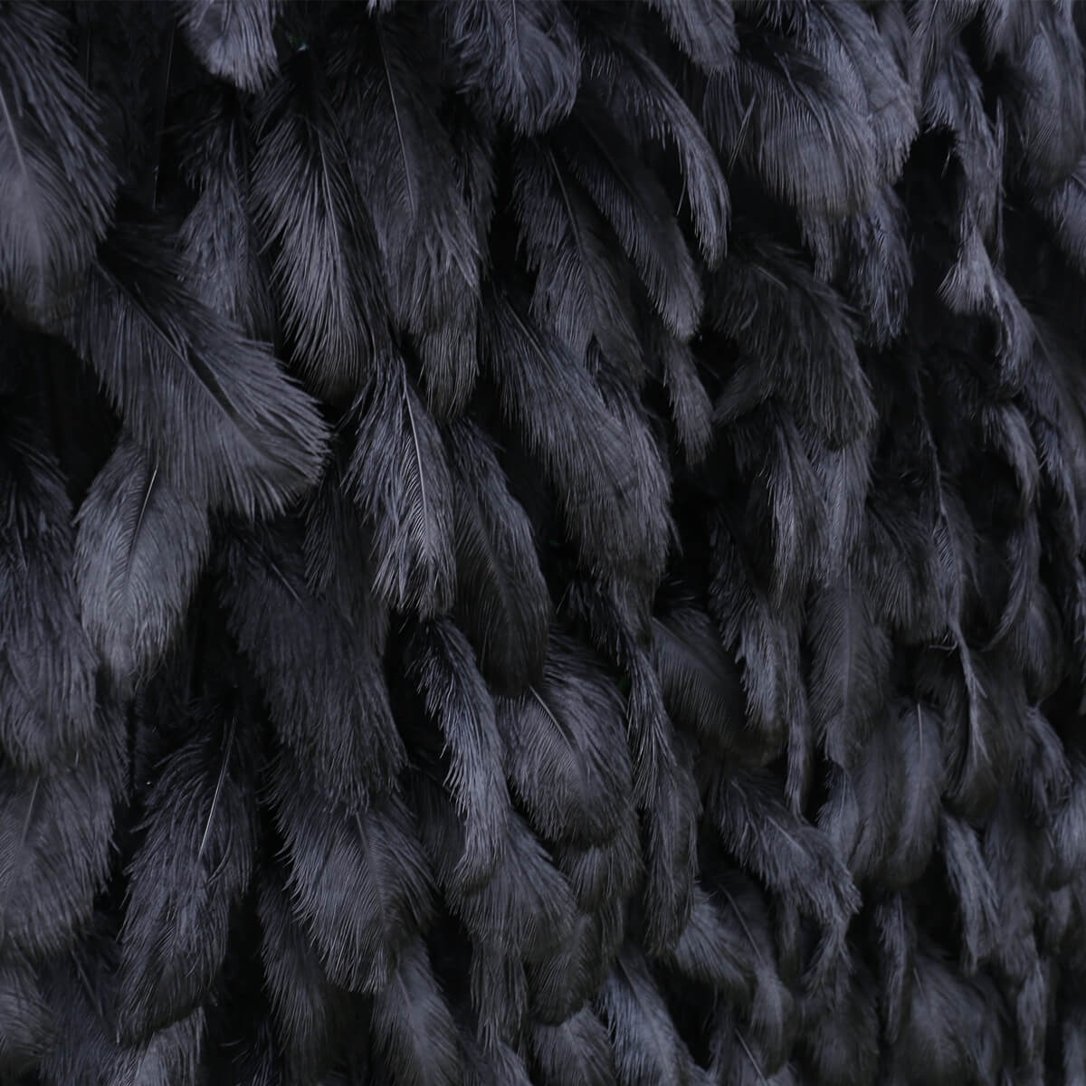 Roseytime 5D Artificial Black Feather Wall Rolling Up Fabric Back #RTW281