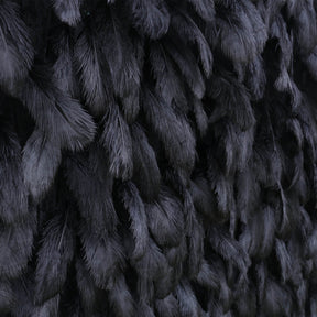 Roseytime 5D Artificial Black Feather Wall Rolling Up Fabric Back #RTW281