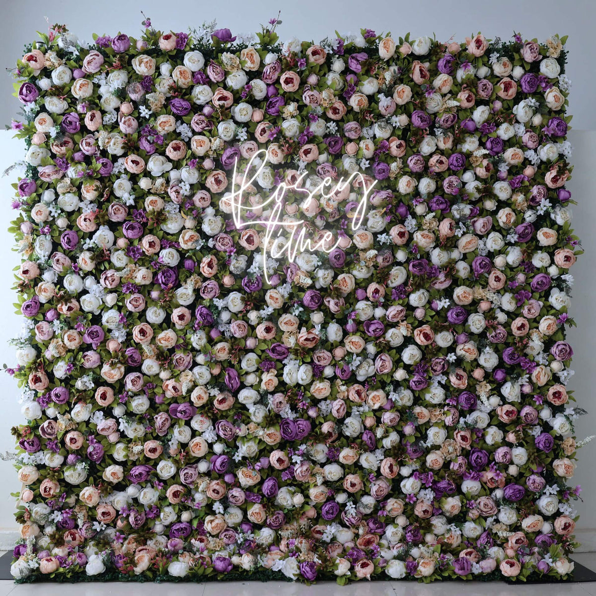 Roseytime 3D Dark Purple Flower Wall Roll Up Fabric Back #RTW305