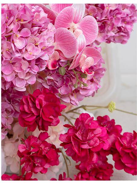 Roseytime Pink Flower Pillars Arch with Frame #RTP001