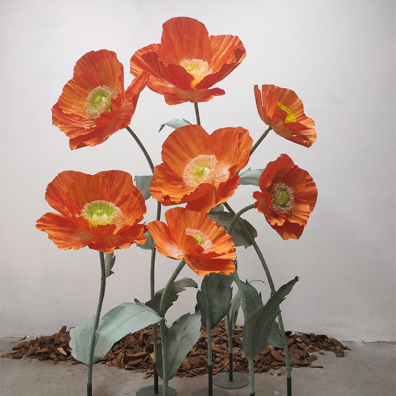 Roseytime Orange Giant Paper Flower Set of 3