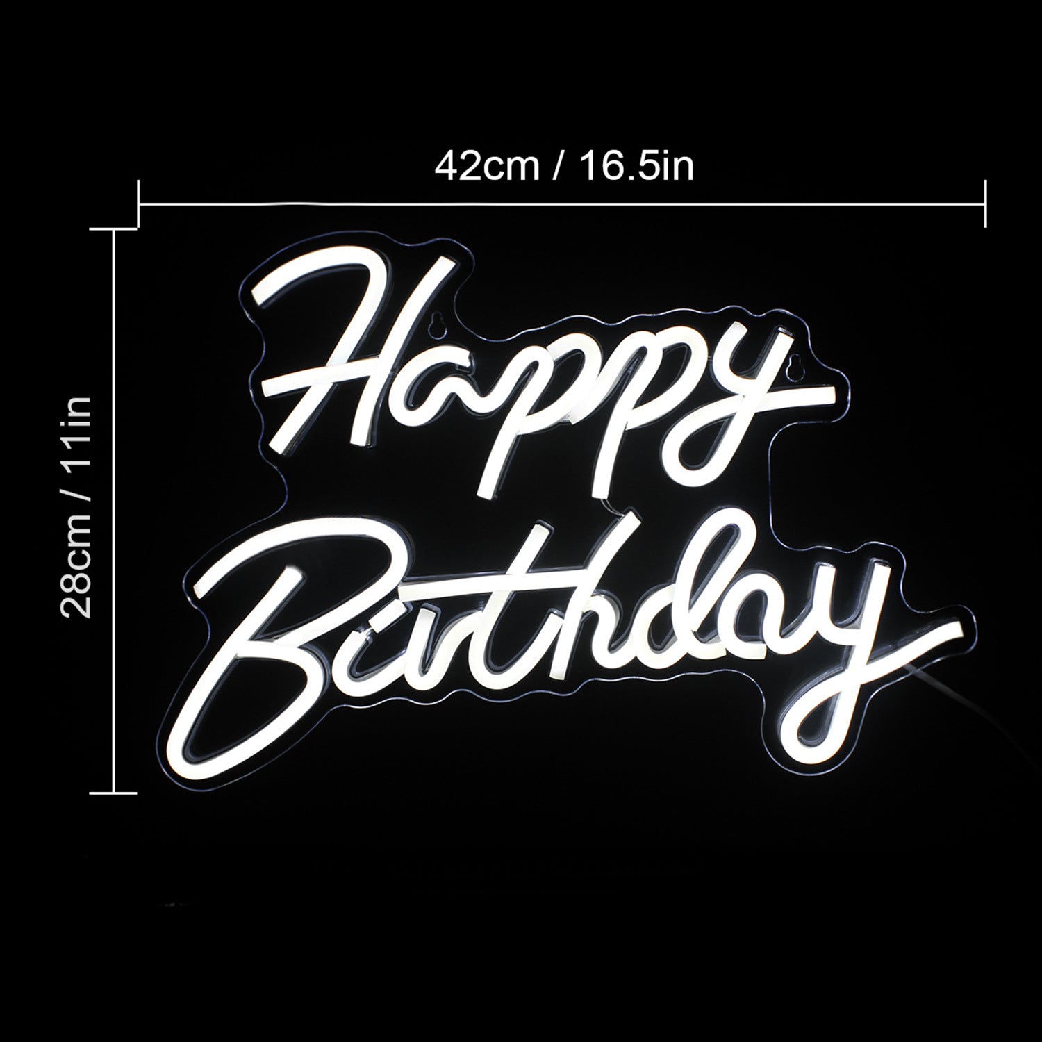 Roseytime "Happy Birthday" Neon Signs 16.5" x 11"