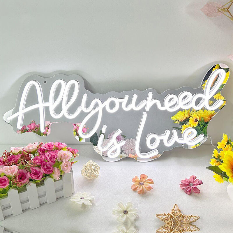 Roseytime "All you need is love" Neon Signs 19.69"" x 10.04"