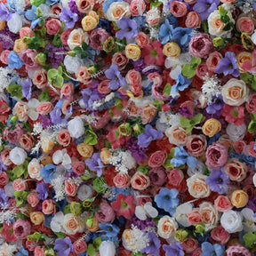 Roseytime 3D Colorful  Flower Wall Backdrop Rolling Up Fabric Back#RTW294