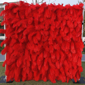 Roseytime 5D Red Feather Wall Roll Up Fabric Back #RTW283