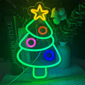 Roseytime Christmas Tree Neon Signs 8.7" x 13.8"