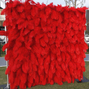 Roseytime 5D Red Feather Wall Roll Up Fabric Back #RTW283